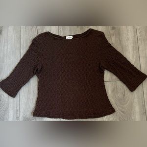 Creative Design Works CDW Brown Stretchy Top Womens Large Sheer Made USA